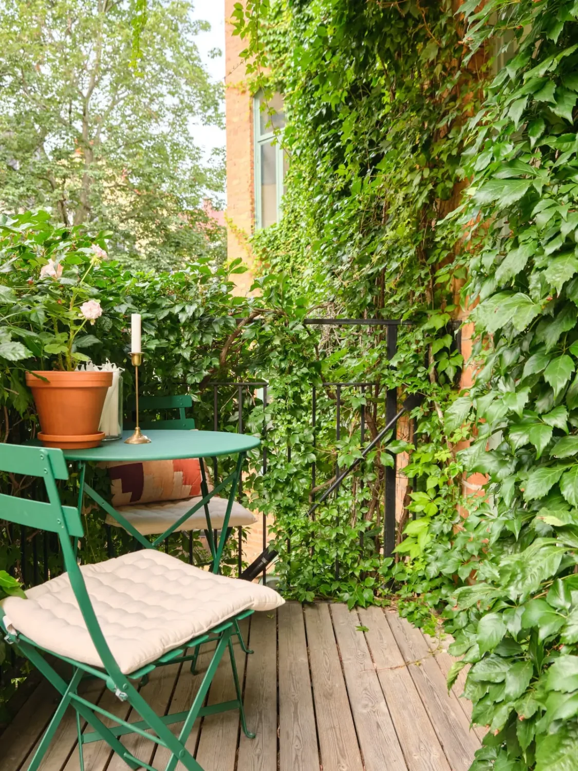 A Lush Balcony and Charming Rooms in a Late 19th Century Apartment 10 lush green balcony
