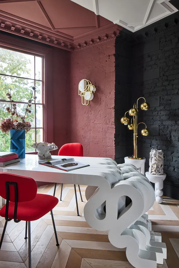 Victorian Grandeur Meets Modern Design in a Camden Square Townhouse 13 sculptural desk