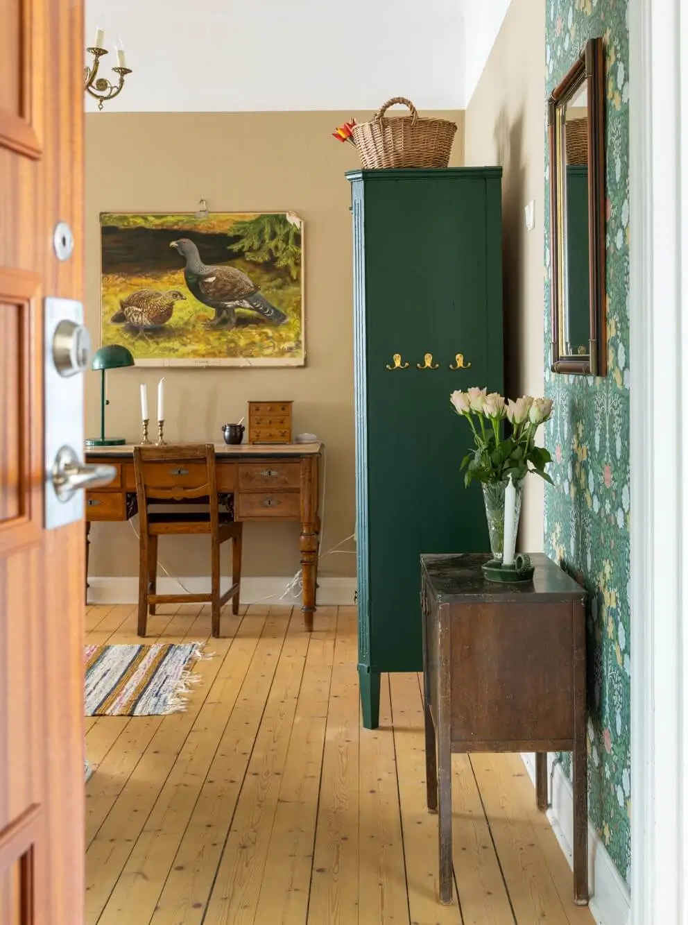 spacious hall home office antique desk