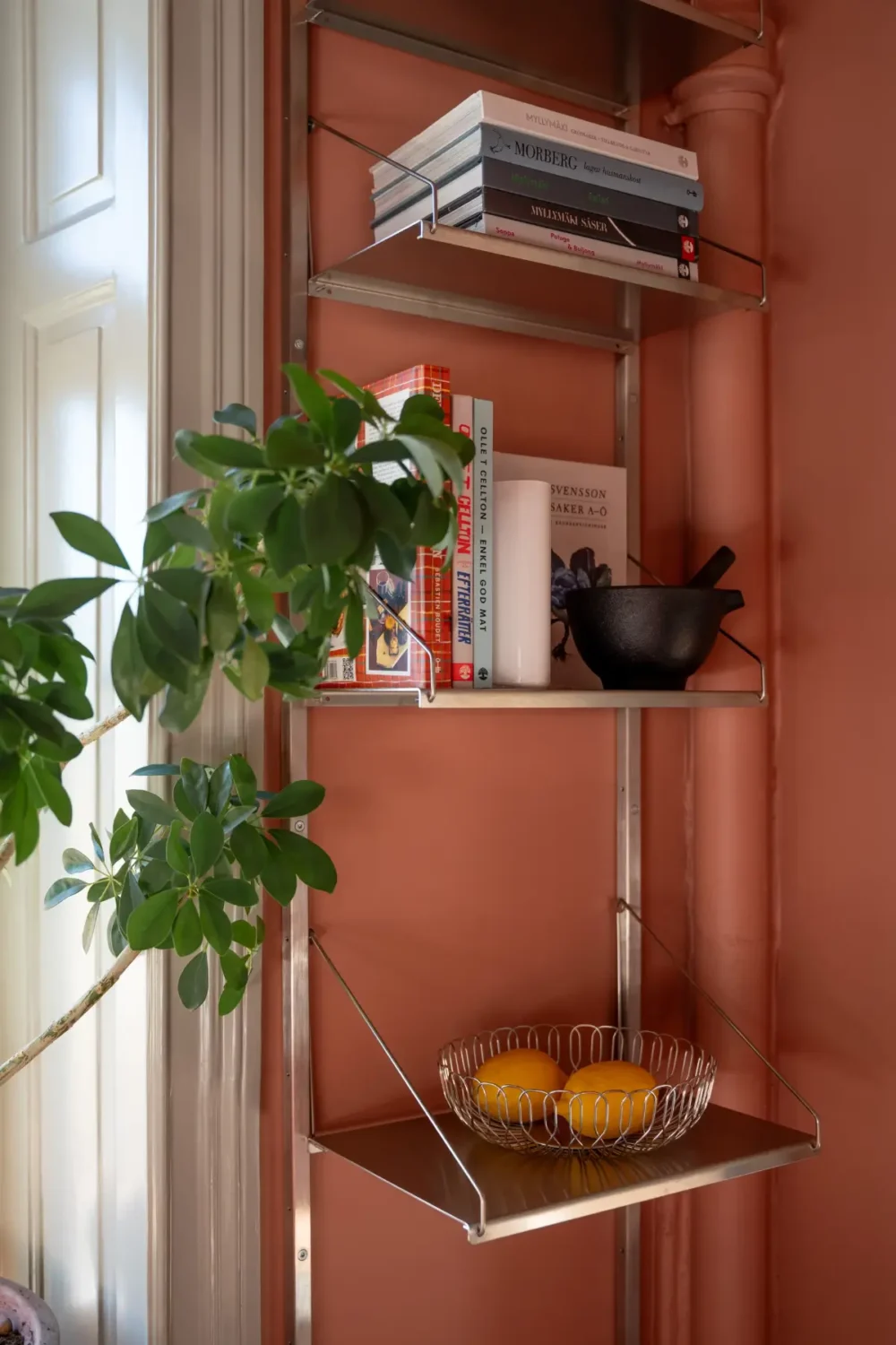 Historic Elegance and a French-Style Kitchen and Bathroom in a Stockholm Apartment 22 stainless steel shelves