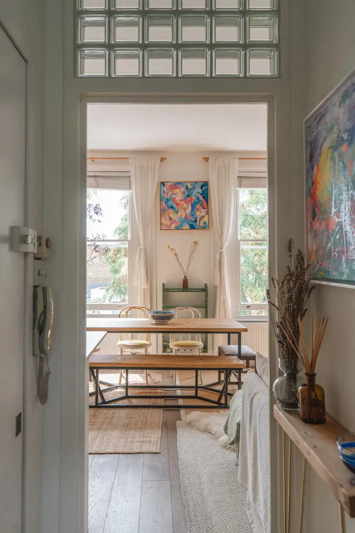A Bright and Cozy One-Bedroom Apartment in London 8 view into living room