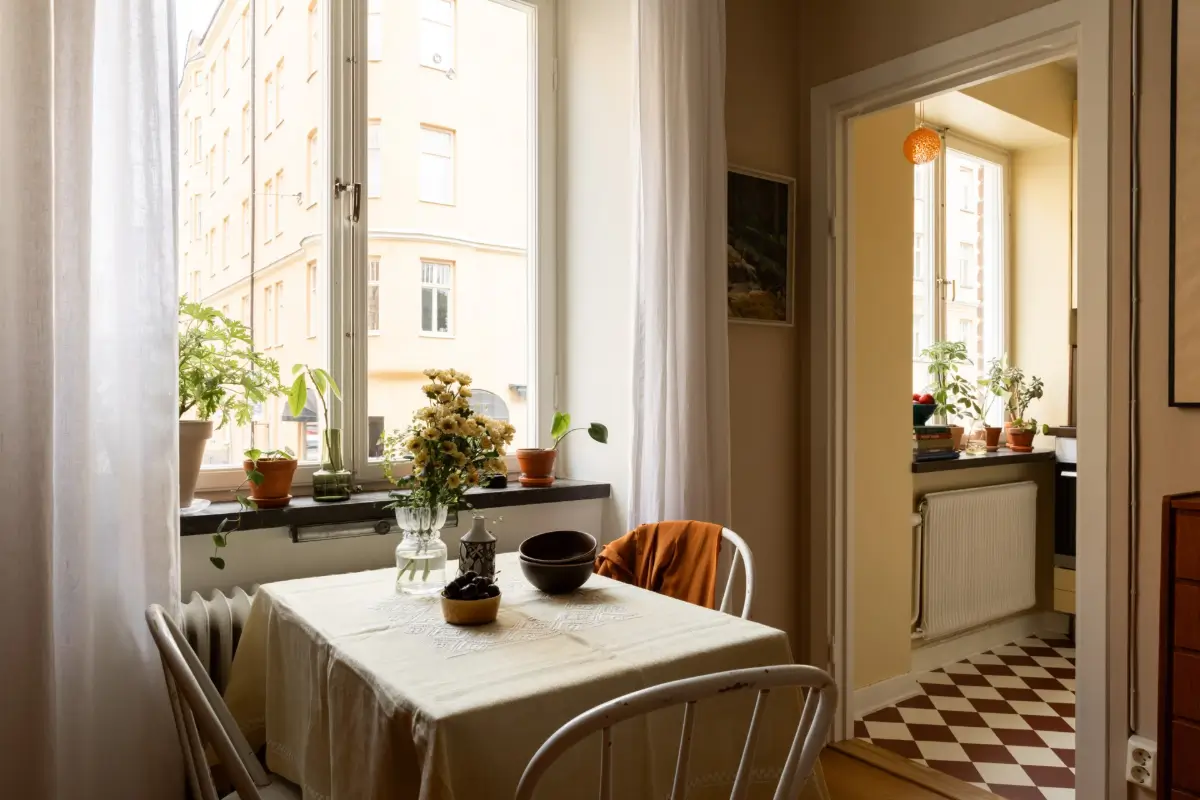 A Warm Beige Studio Apartment with a Butter-Yellow Kitchen 11 warm-beige-studio-apartment-yellow-kitchen-nordroom17