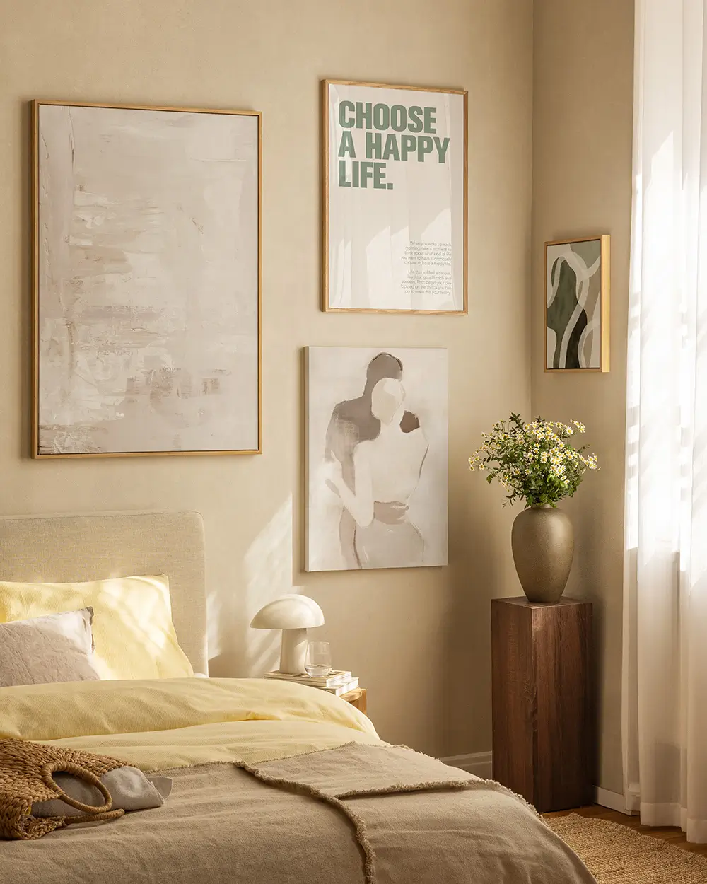 The Color Trends for 2026: A Return to Nature, Balance, and Grounding 16 bedroom-beige-walls-yellow-bedding-nordroom