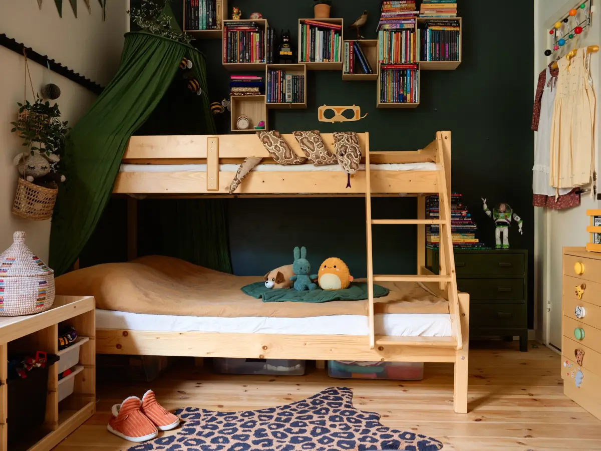 A Well-Planned Family Apartment with Historic Character 22 bunk beds shared kids bedroom