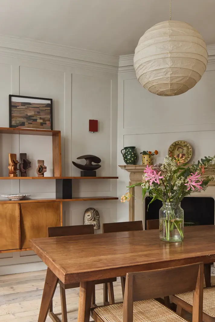 A deVOL Kitchen in a Beautiful Restored Georgian Townhouse in London 9 dining room with fireplace