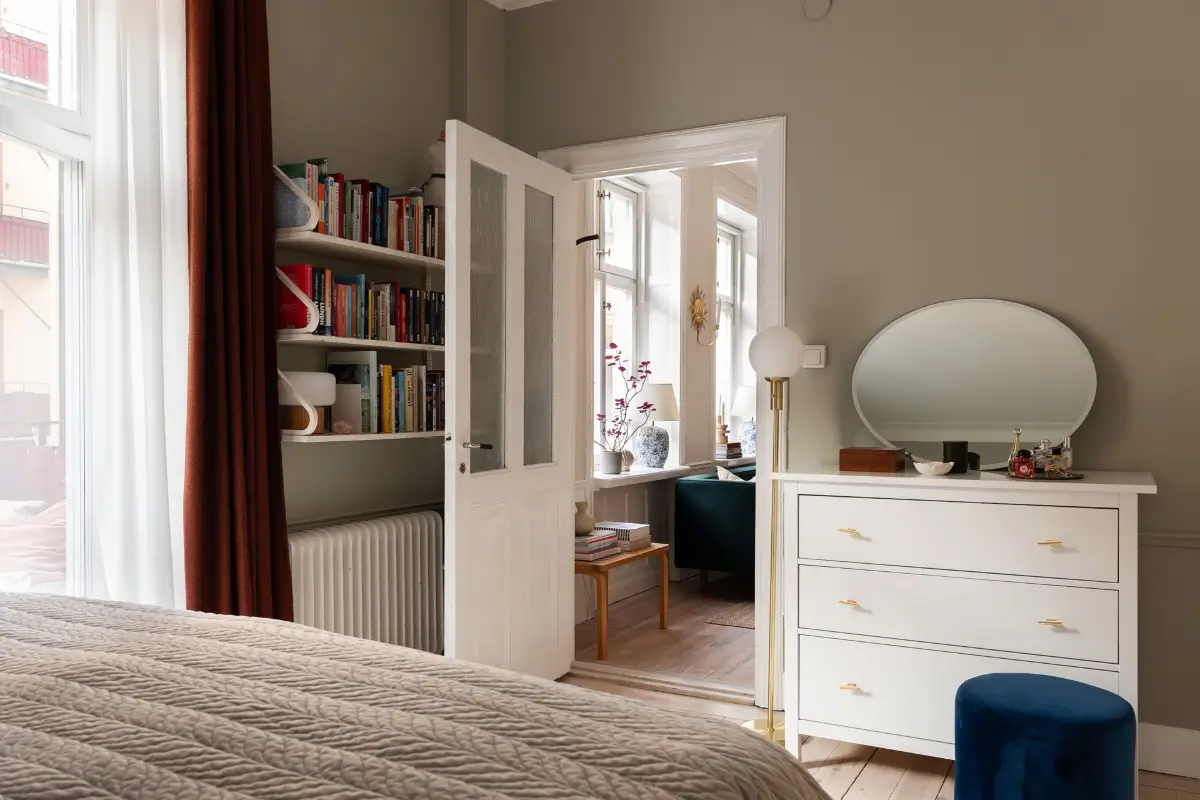 Neutral Tones and Period Character from the 1910s in a Stockholm Apartment 24 gray bedroom Neutral Tones and Period Character from the 1910s in a Stockholm Apartment