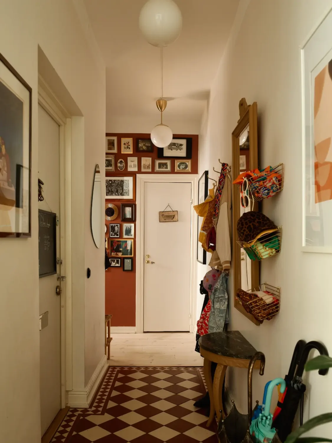 A Well-Planned Family Apartment with Historic Character 27 hall checkerboard floor A Well-Planned Family Apartment with Historic Character