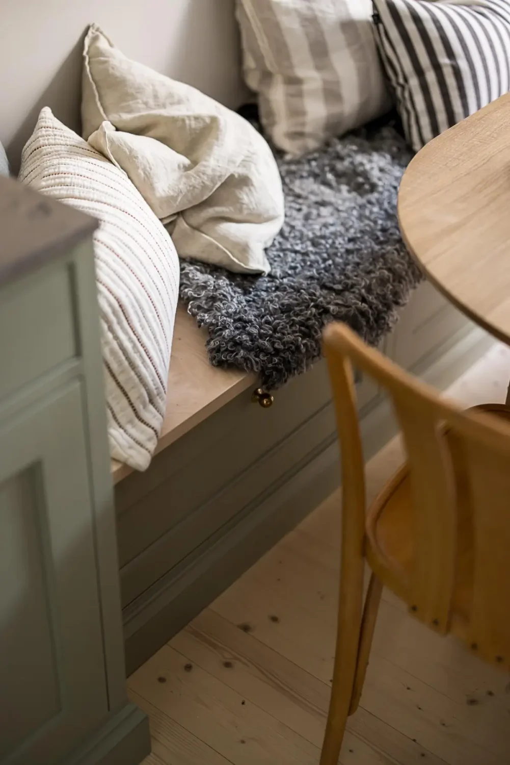 A Classic Renovated Apartment with a Social Light Green Kitchen 31 kitchen bench