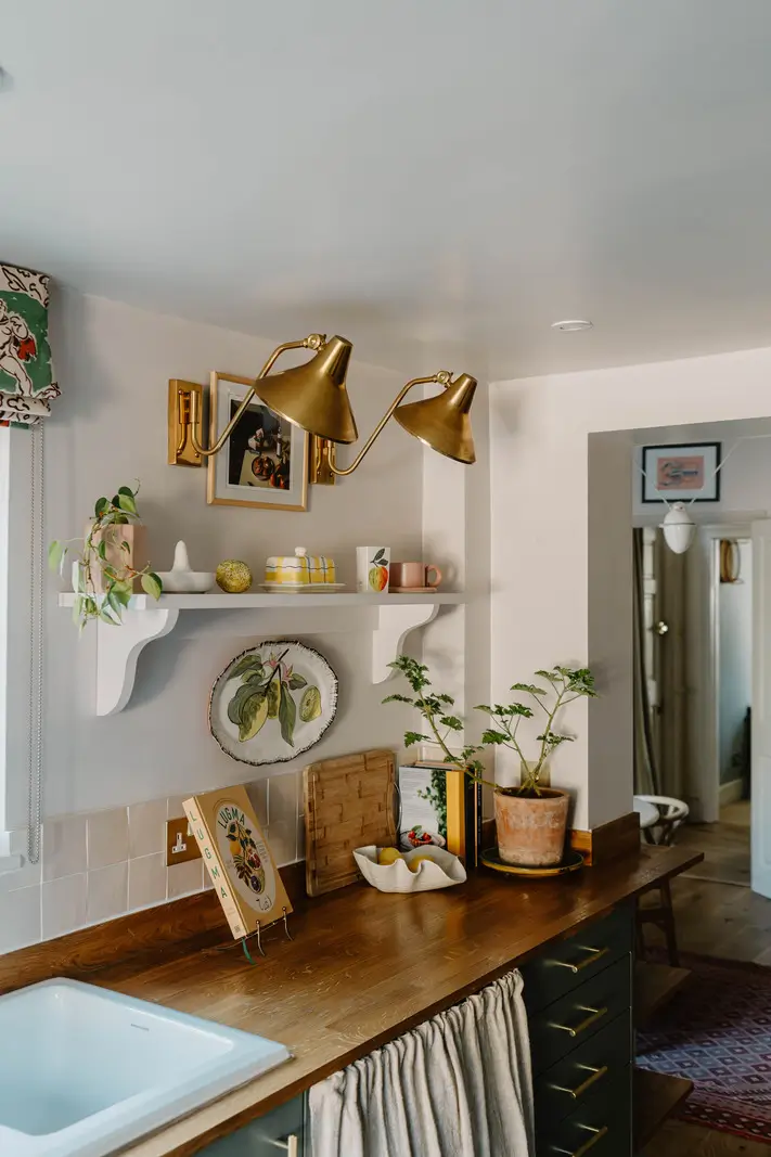 Cozy Interiors in a Restored 19th Century Family Home in Tunbridge Wells 6 kitchen shelf