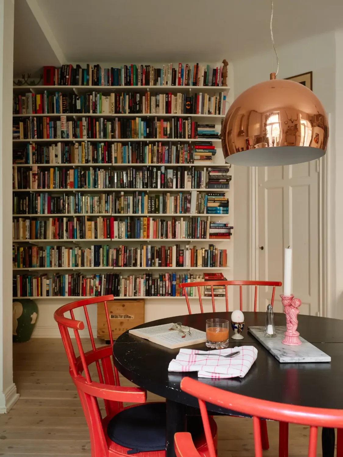 A Well-Planned Family Apartment with Historic Character 19 living room bookshelves