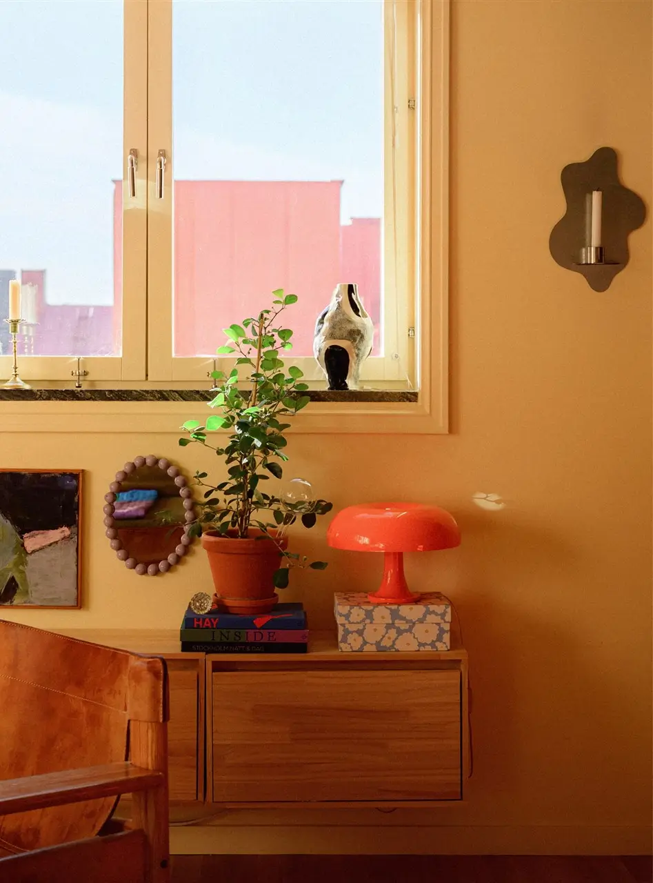 A Colorful Stockholm Family Apartment with Views of the Lake 6 living room detail