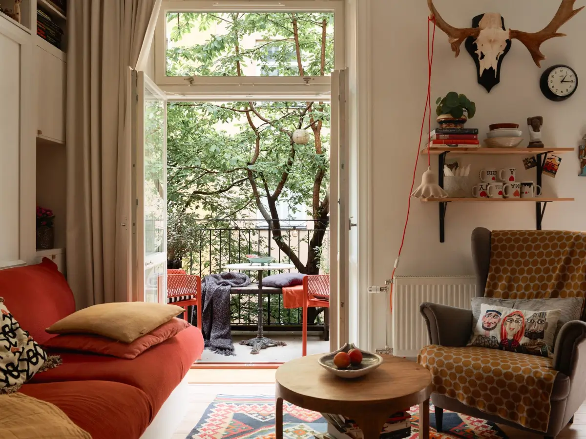 A Well-Planned Family Apartment with Historic Character 4 living room with balcony