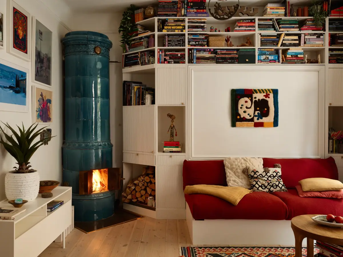 A Well-Planned Family Apartment with Historic Character 10 living room with fireplace