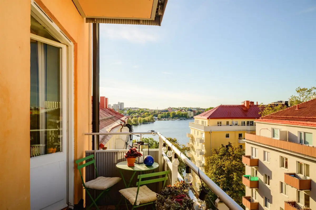 A Colorful Stockholm Family Apartment with Views of the Lake 22 stockholm balcony with a view