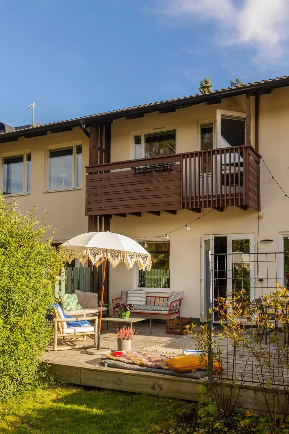 A Charming 1960s Family Home in Stockholm 33 terraced house garden with deck