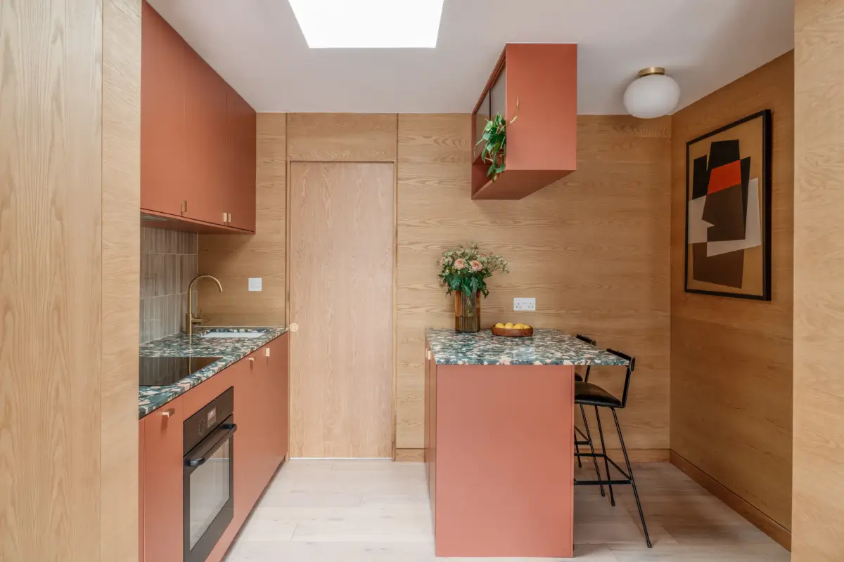 The Color Trends for 2026: A Return to Nature, Balance, and Grounding 42 terracotta-kitchen-terrazzo-countertop-wooden-walls-nordroom