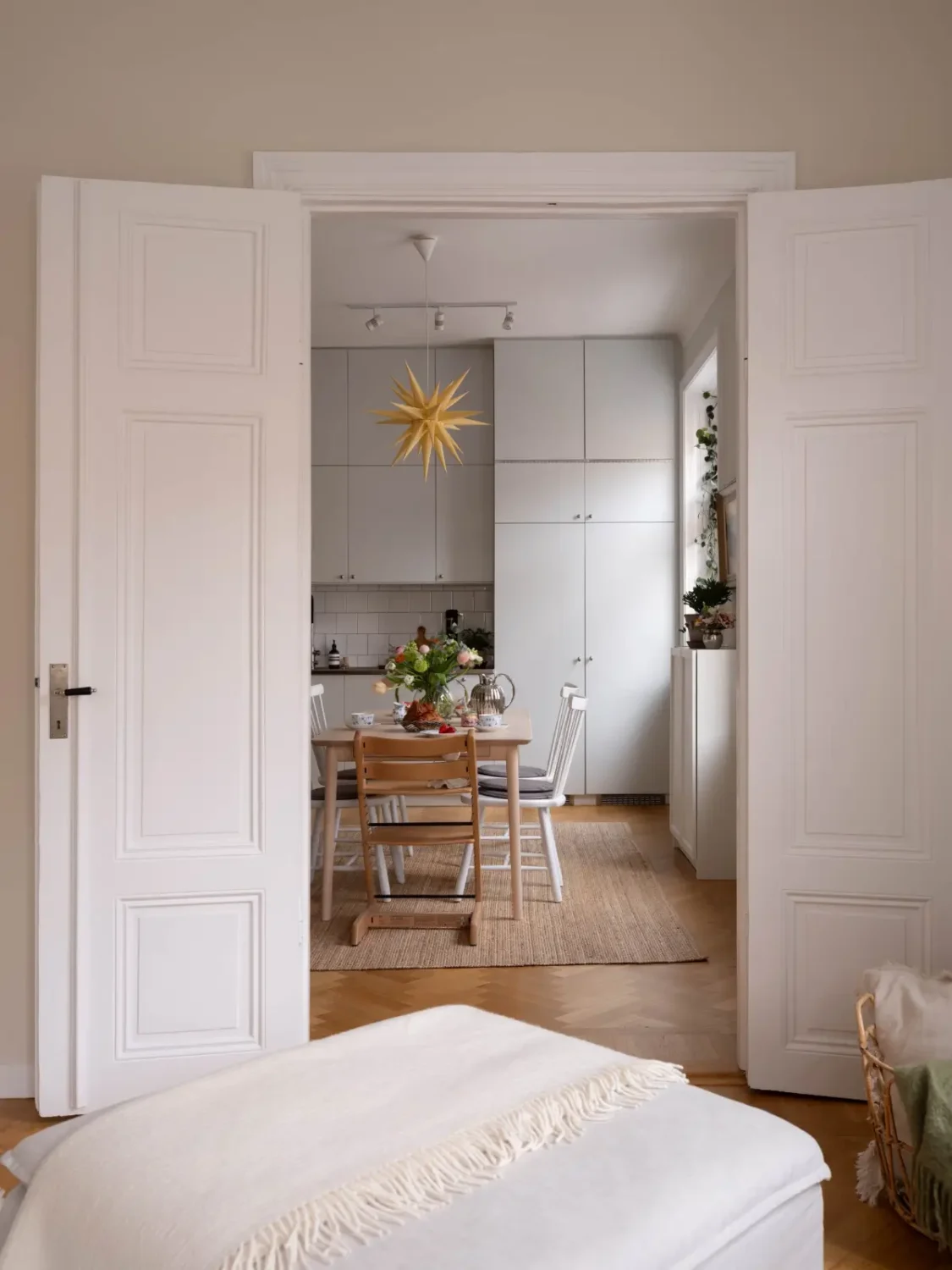 A Light and Spacious Corner Apartment in a 19th-Century Building 7 view into kitchen