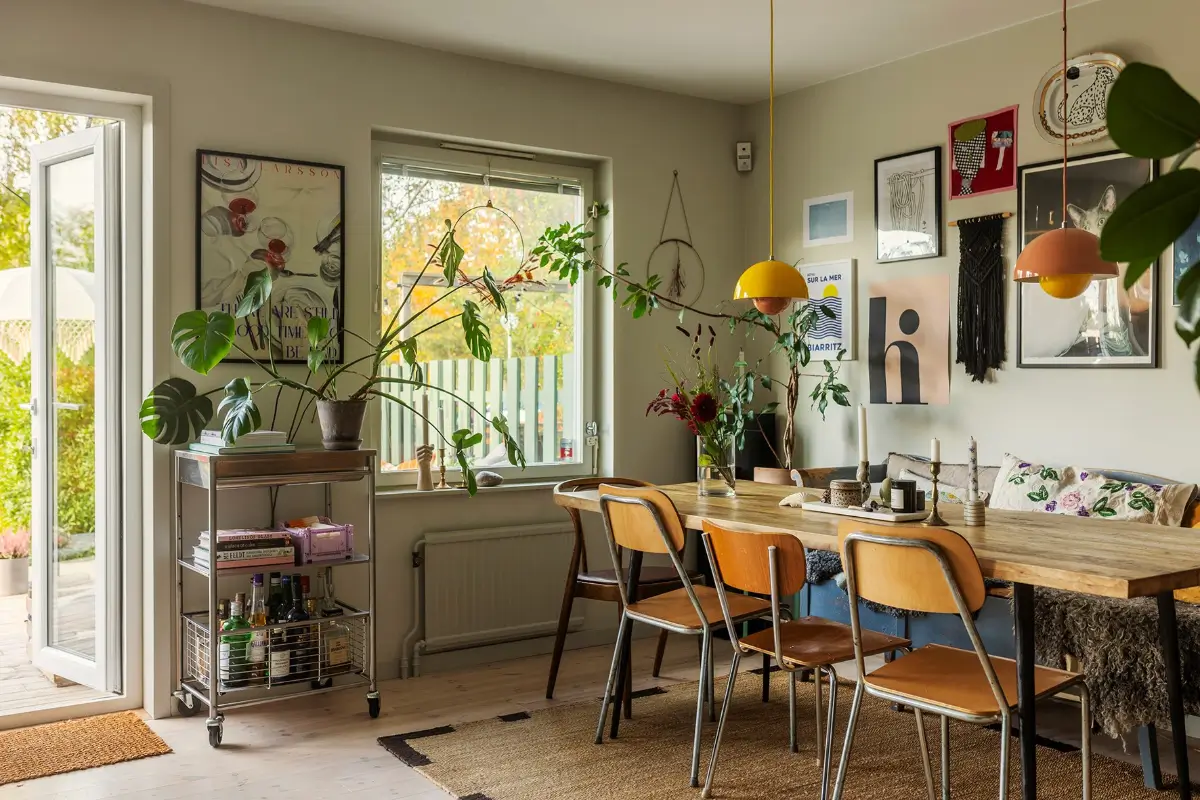 A Charming 1960s Family Home in Stockholm 2 vintage chairs kitchen table
