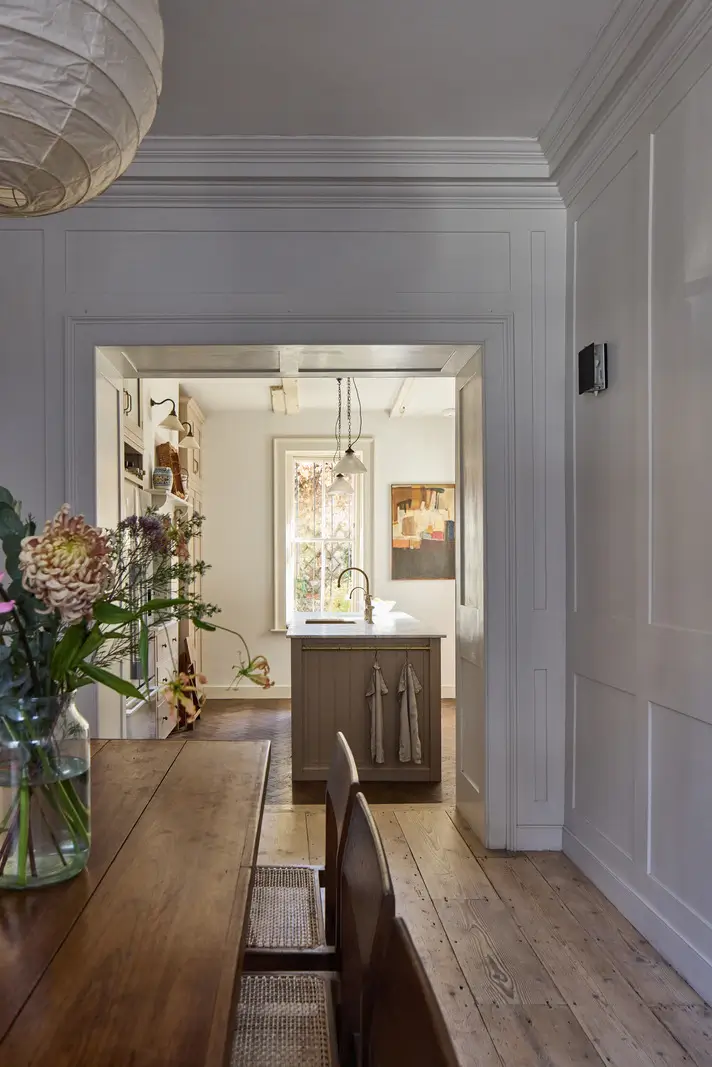 A deVOL Kitchen in a Beautiful Restored Georgian Townhouse in London 8 wide opening between dining room and kitchen