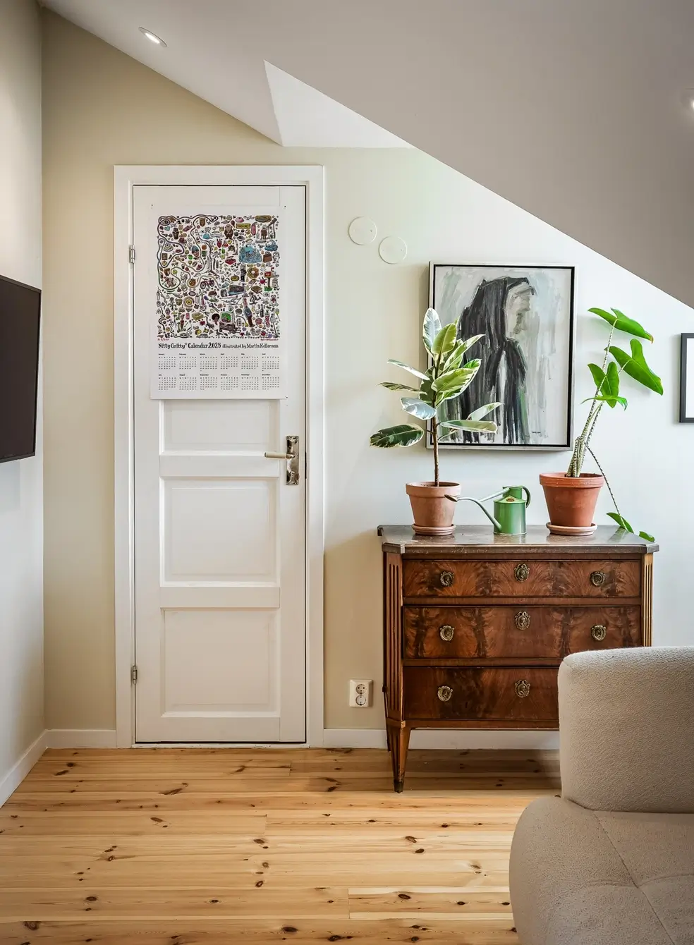 A Bright Duplex Apartment with Exposed Beams and a Roof Terrace 6 duplex family apartment stockholm nordroom9 A Bright Duplex Apartment with Exposed Beams and a Roof Terrace