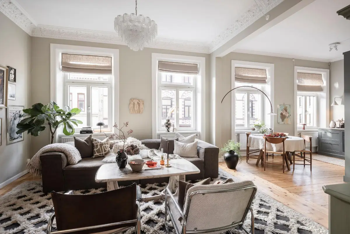 A Social Open-Plan Living Space in a Cozy 19th Century Apartment 2 tasteful-19th-century-swedish-apartment-nordroom37