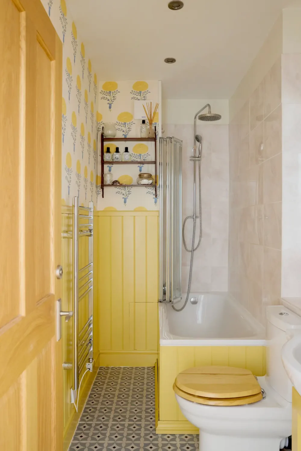 Best of 2025: Bathrooms 33 bathroom yellow paneling wallpaper best of 2025 bathrooms nordroom Best of 2025: Bathrooms
