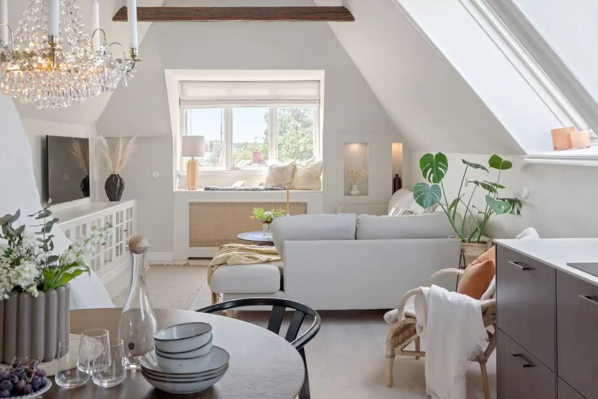 A Light-Filled Attic Apartment with Exposed Beams 8 light-attic-apartment-sweden-nordroom