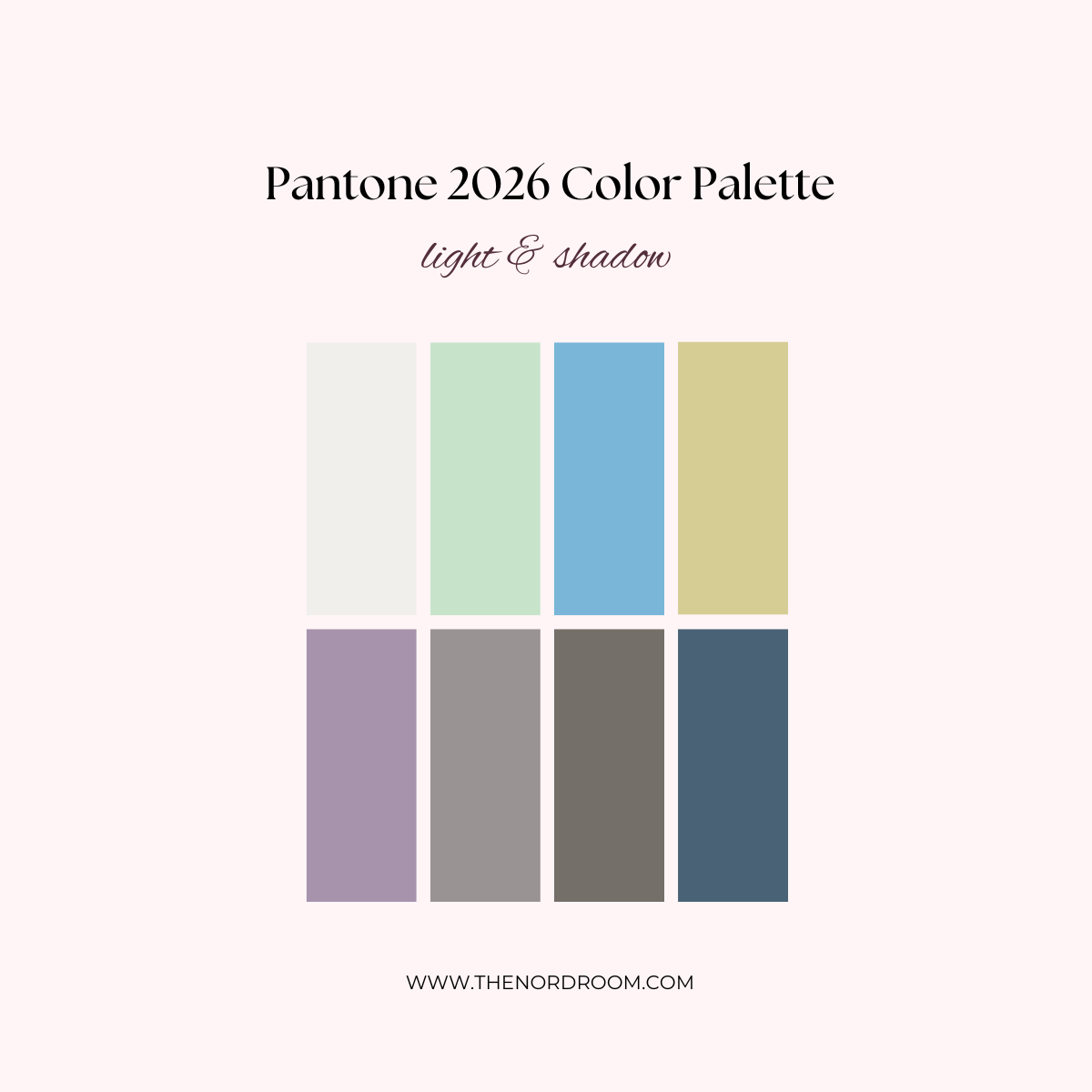 Why Pantone’s “Cloud Dancer” Feels Underwhelming as the 2026 Color of the Year 14 pantone-color-palette-2026-light-shadow-nordroom