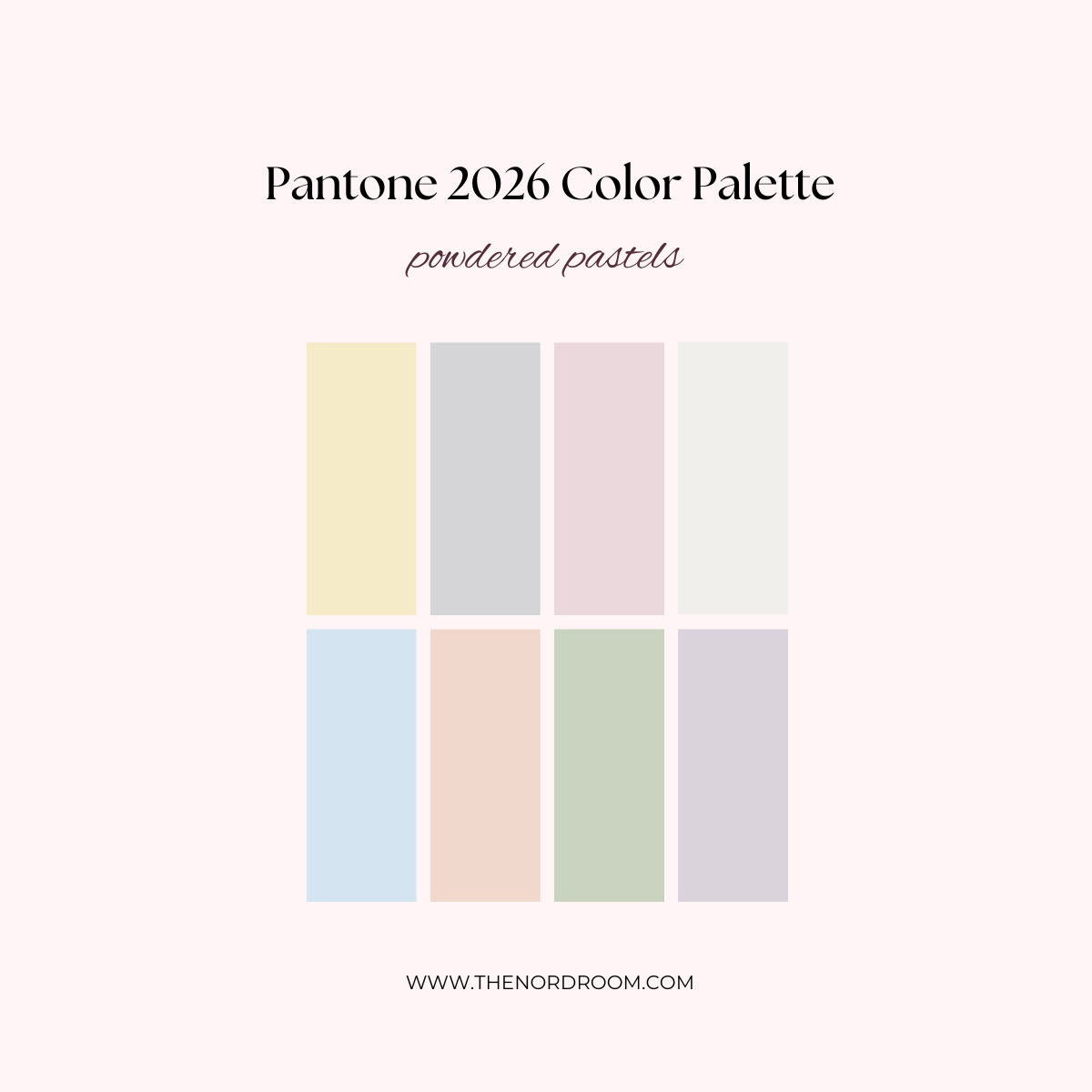 Why Pantone’s “Cloud Dancer” Feels Underwhelming as the 2026 Color of the Year 8 pantone-color-palette-2026-powdered-pastels-nordroom