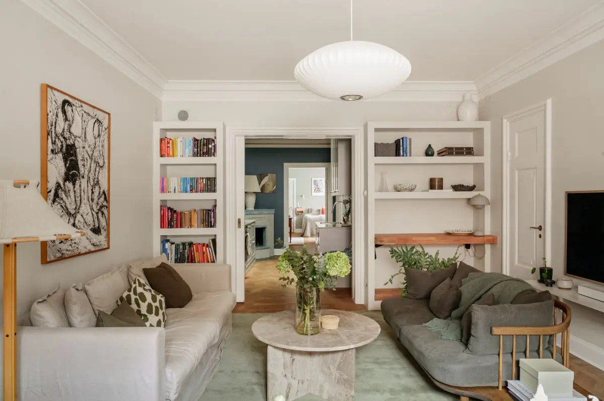 A 1920s Apartment Decorated in Blue and Green Tones 8 green-blue-tones-1920s-apartment-stockholm