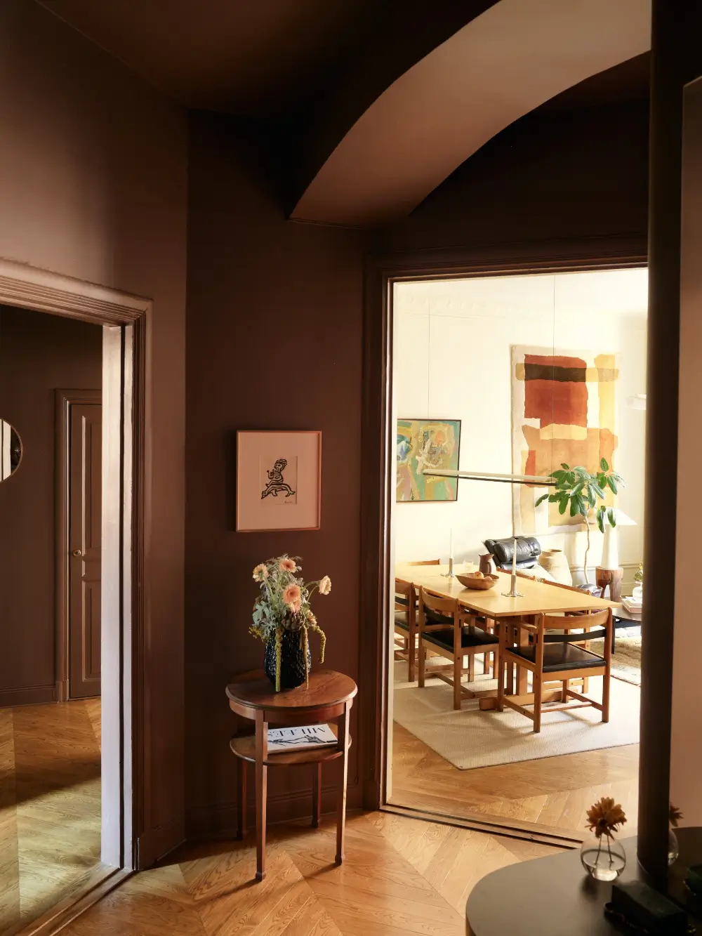 Red and Brown Tones in a Renovated Turn-of-the-Century Apartment 13 red-brown-tones-renovated-turn-of-the-century-stockholm-apartment-nordroom