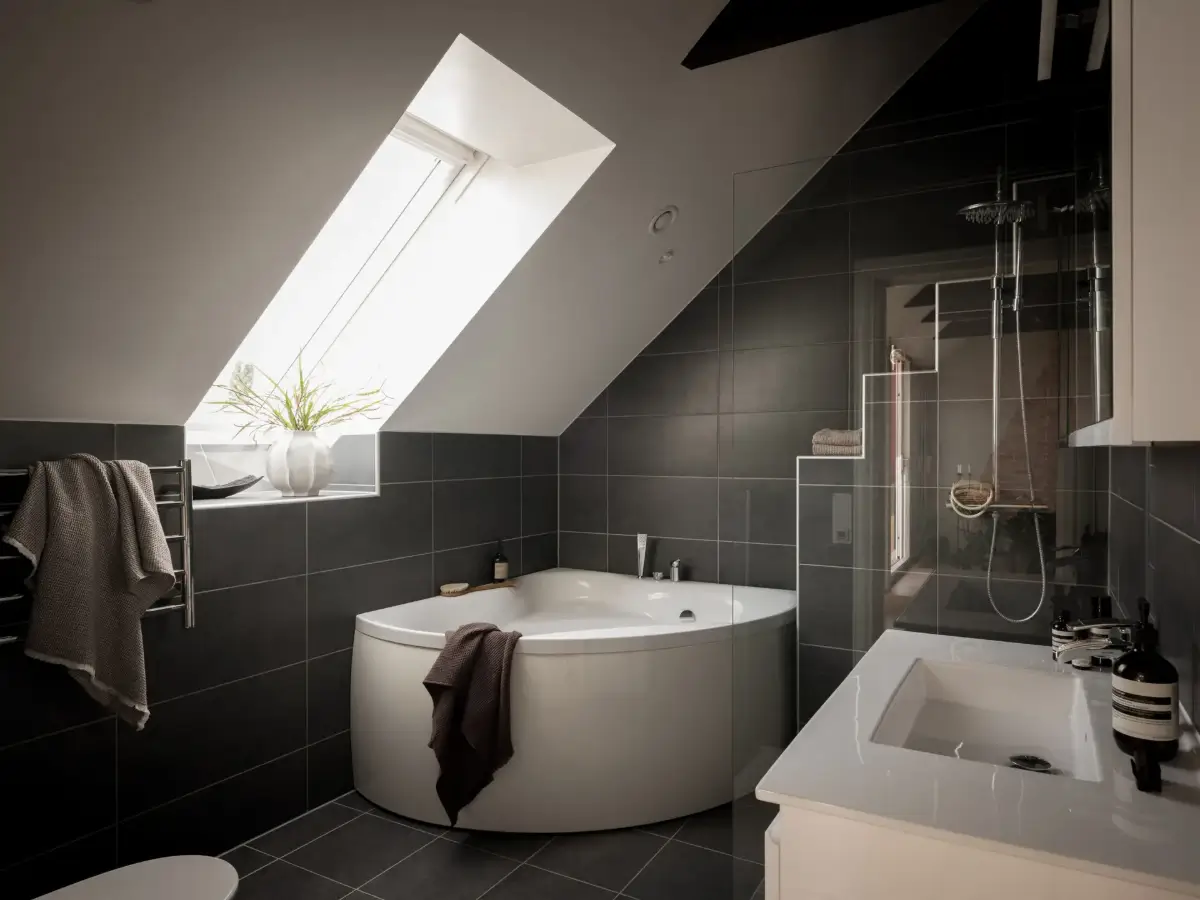 A Renovated Duplex Apartment with a Roof Terrace 16 scandi-duplex-apartment-exposed-beams-brick-nordroom