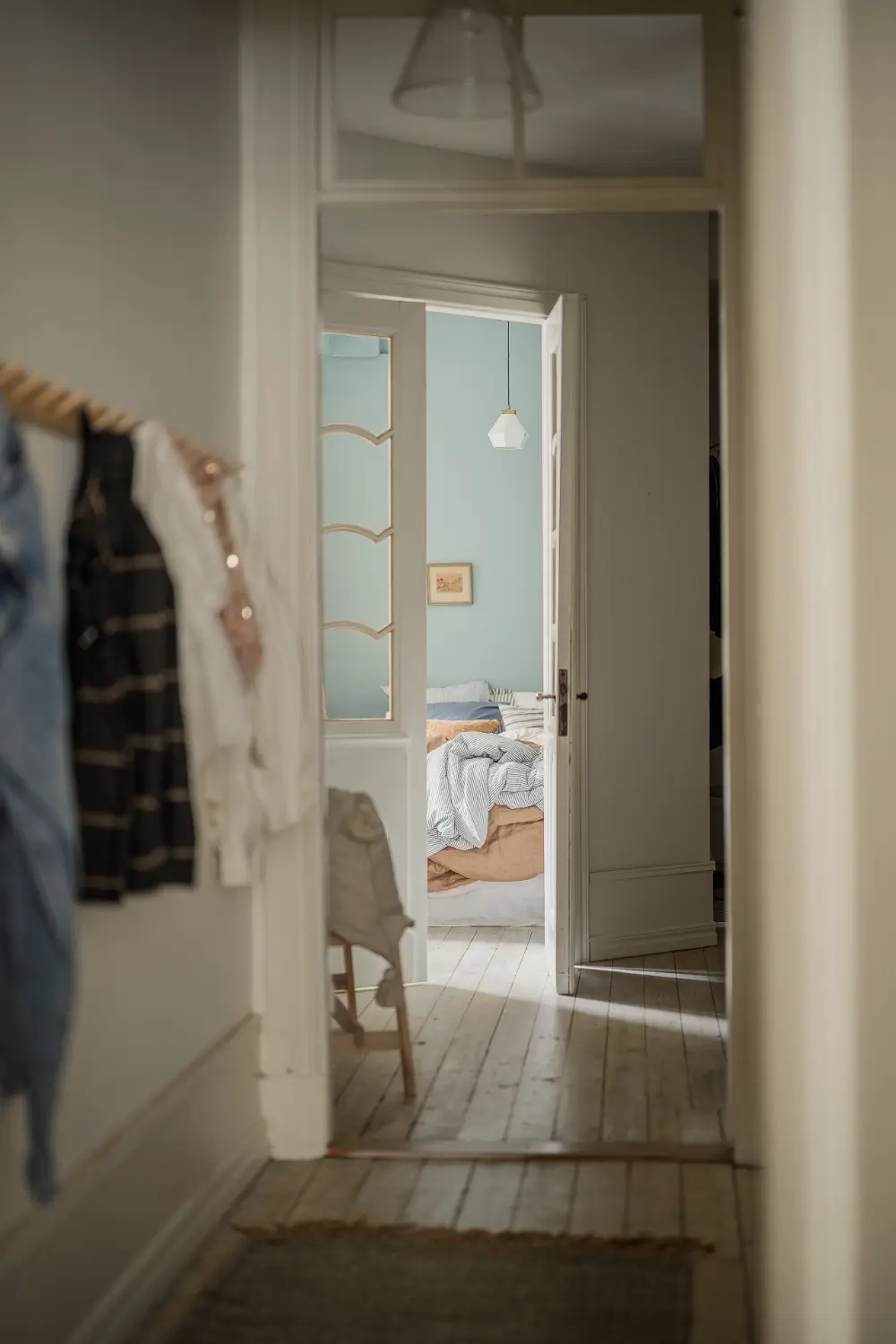 A Narrow Scandinavian Apartment with a Charming Blue Bedroom 12 turn-of-the-century-scandinavian-apartment-nordroom