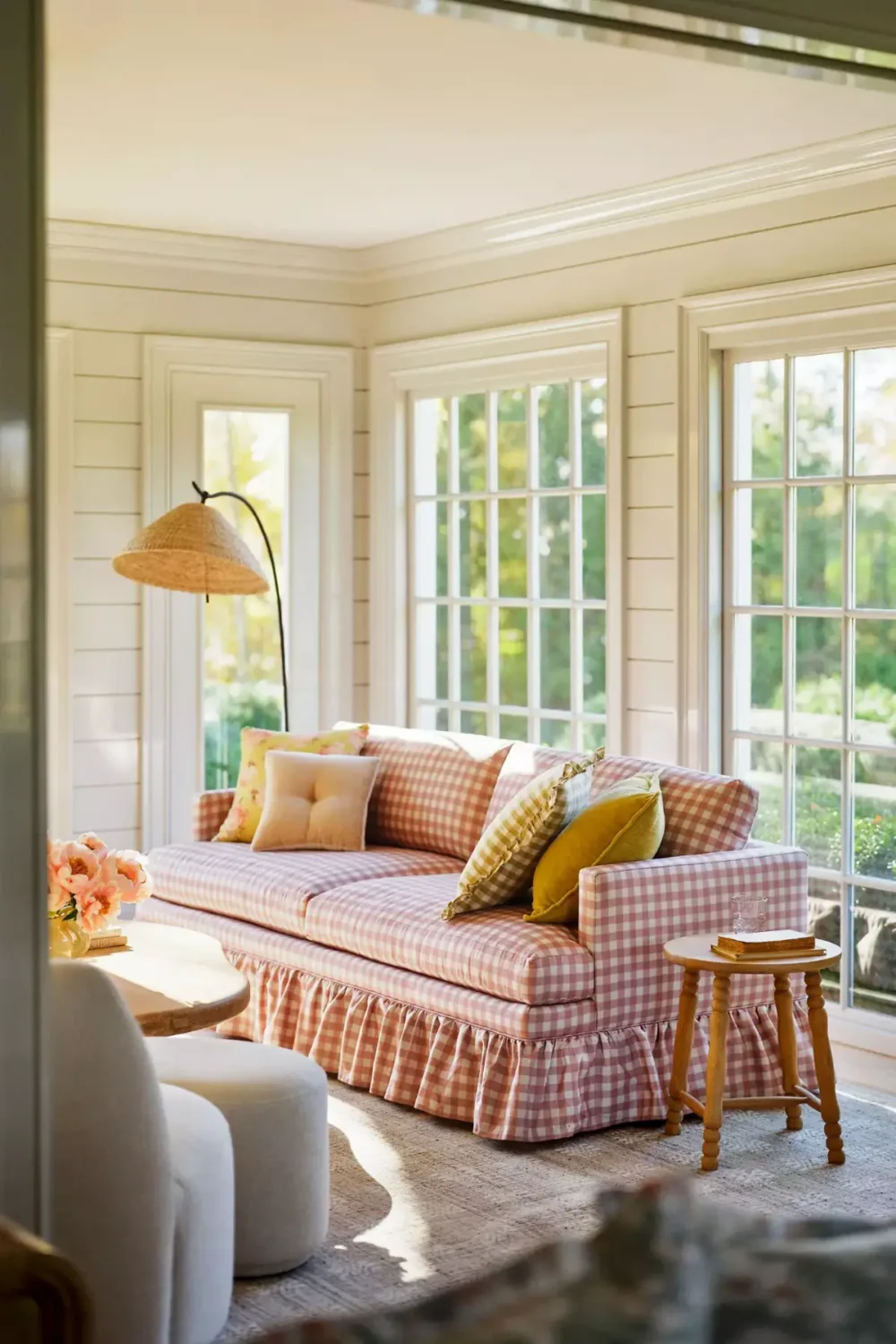 10 Sofa Trends for 2026: The Year the Couch Became the Main Character 7 bowen ruffle skirted sofa pattern sofa trends 2026 nordroom 10 Sofa Trends for 2026: The Year the Couch Became the Main Character