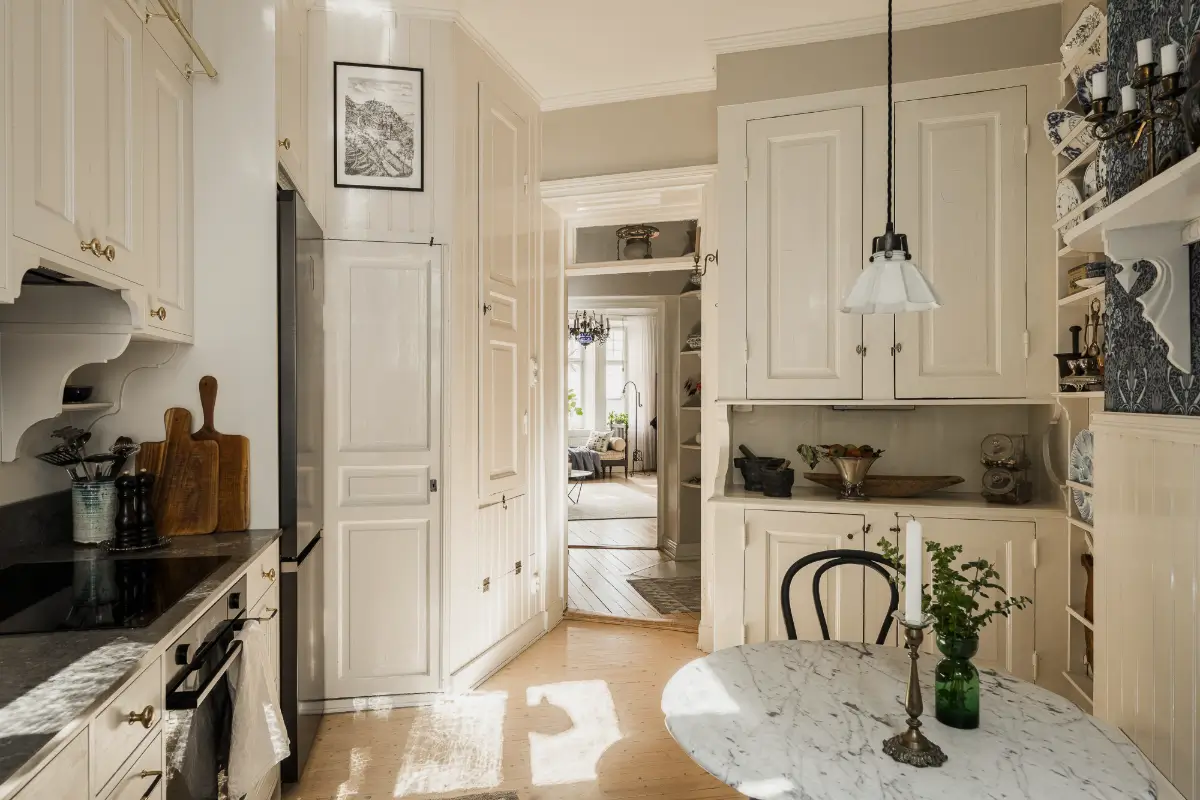 Large Windows, Period Character, and a Charming Kitchen in a Swedish Apartment 19 period-features-thoughtful-updates-scandinavian-apartment-nordroom