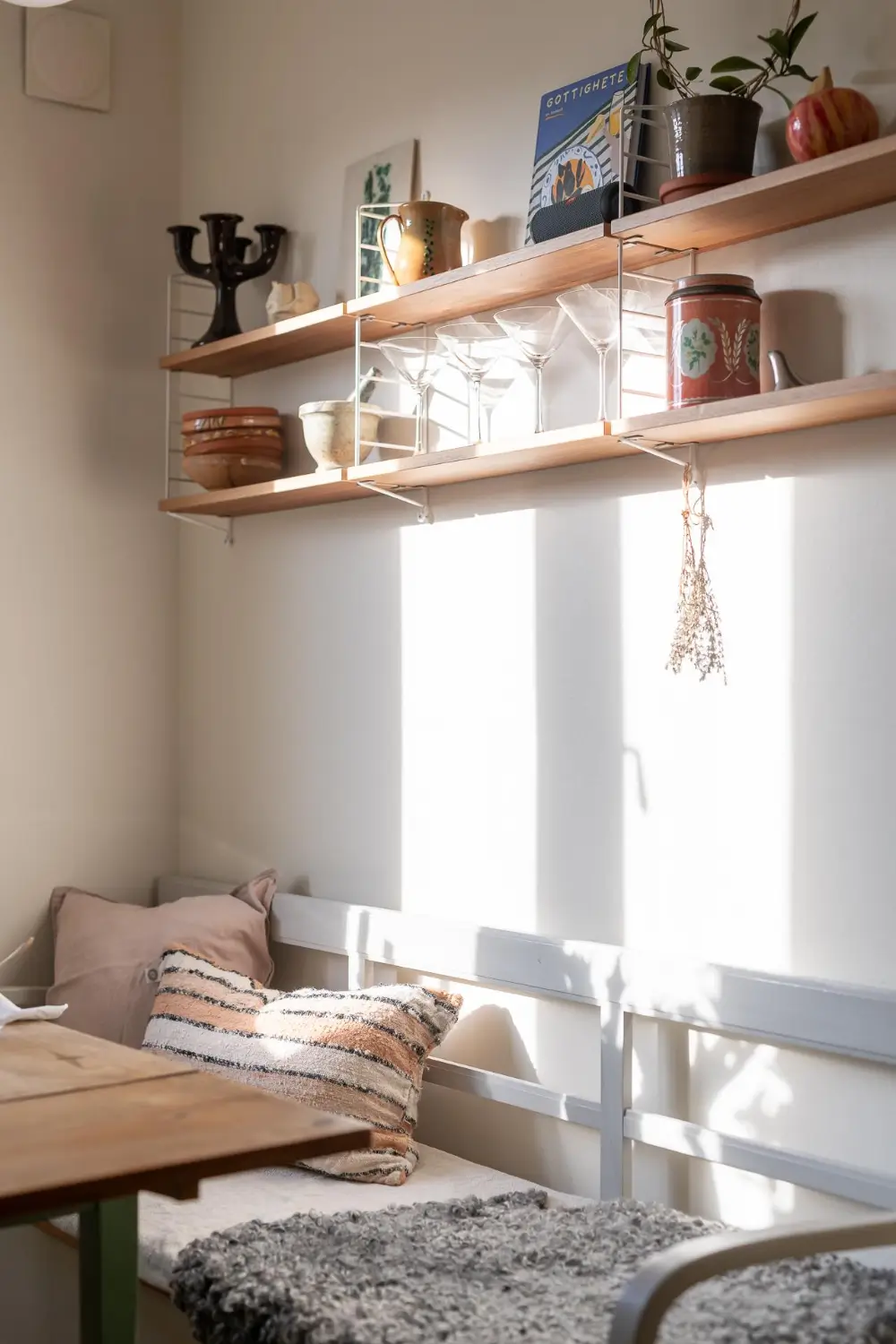Preserved Details and a Warm Yellow Kitchen in a 1920s Apartment 4 yellow-kitchen-light-blue-living-room-ceiling-swedish-apartment