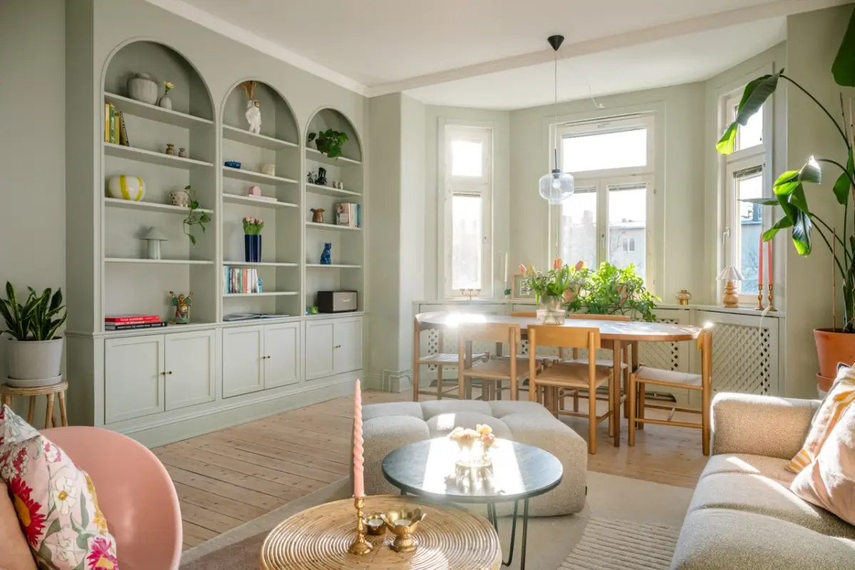 Pink and Green Rooms in a Bright Early 20th-Century Apartment 3 light-filled-swedish-apartment-pink-bedroom-nordroom