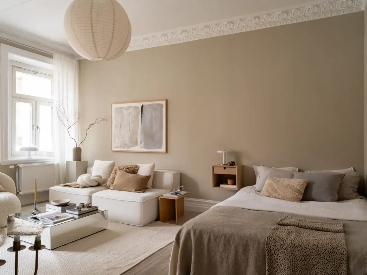 Studio Apartment Layout Ideas: Living Small is Looking Good 10 serene-studio-apartment-sitting-area-defined-by-rug-nordroom