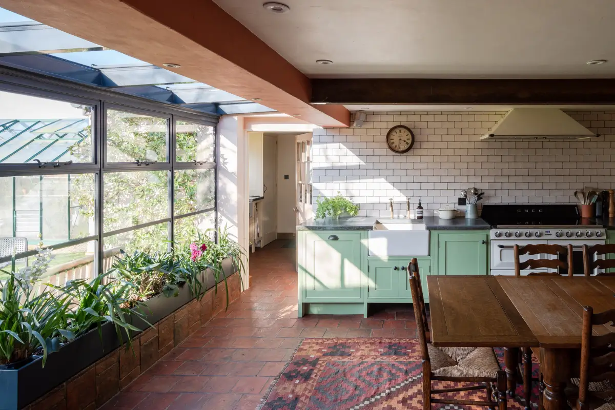 A Mint-Green Kitchen in a 16th-Century English Country House 8 16th-century-country-house-england