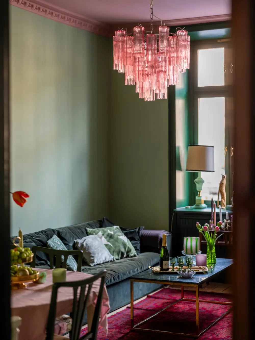 A Stockholm Apartment Color-Drenched in Green, Pink, and Blue Tones 17 cozy-colorful-turn-of-the-century-apartment-stockholm-nordroom