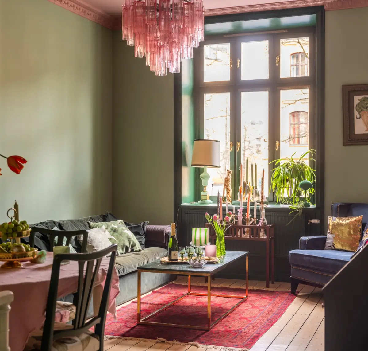 A Stockholm Apartment Color-Drenched in Green, Pink, and Blue Tones 18 cozy-colorful-turn-of-the-century-apartment-stockholm-nordroom