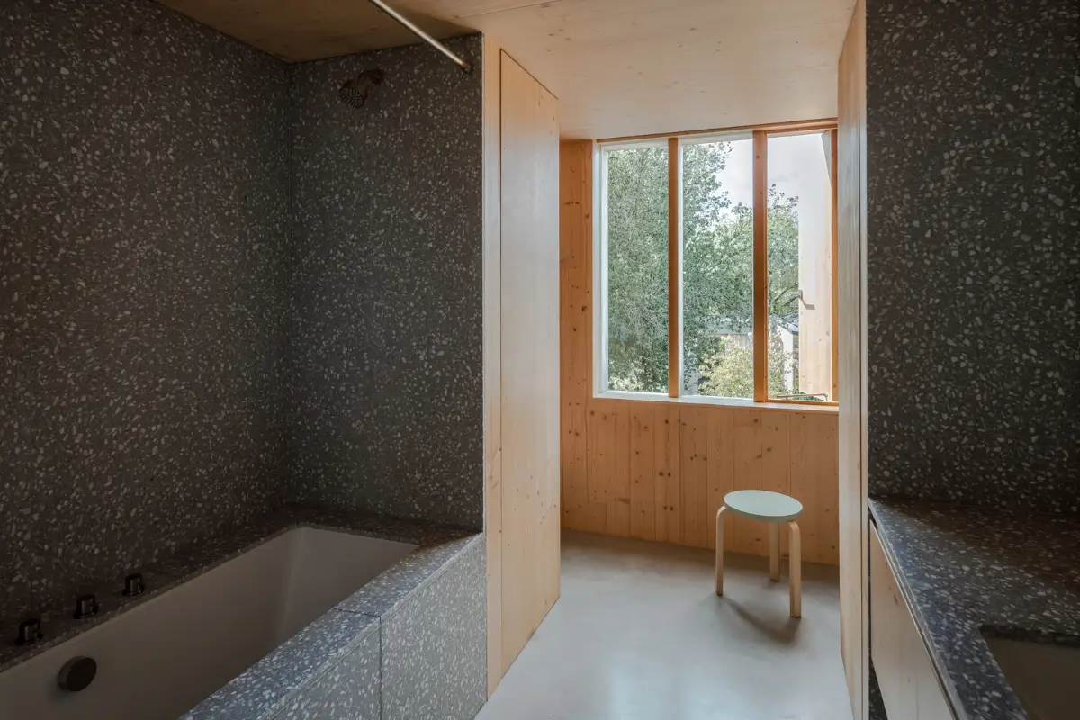 Spruce, Polished Concrete, and Terrazzo in an Architect-Designed London Home 15 modern-london-house-spruce-interiors-lush-garden