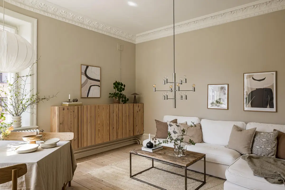 A Green Kitchen, Period Elements, and Jotun Colors in a Small Corner Apartment 5 renovated-late-19th-century-corner-apartment-gothenburg-nordroom