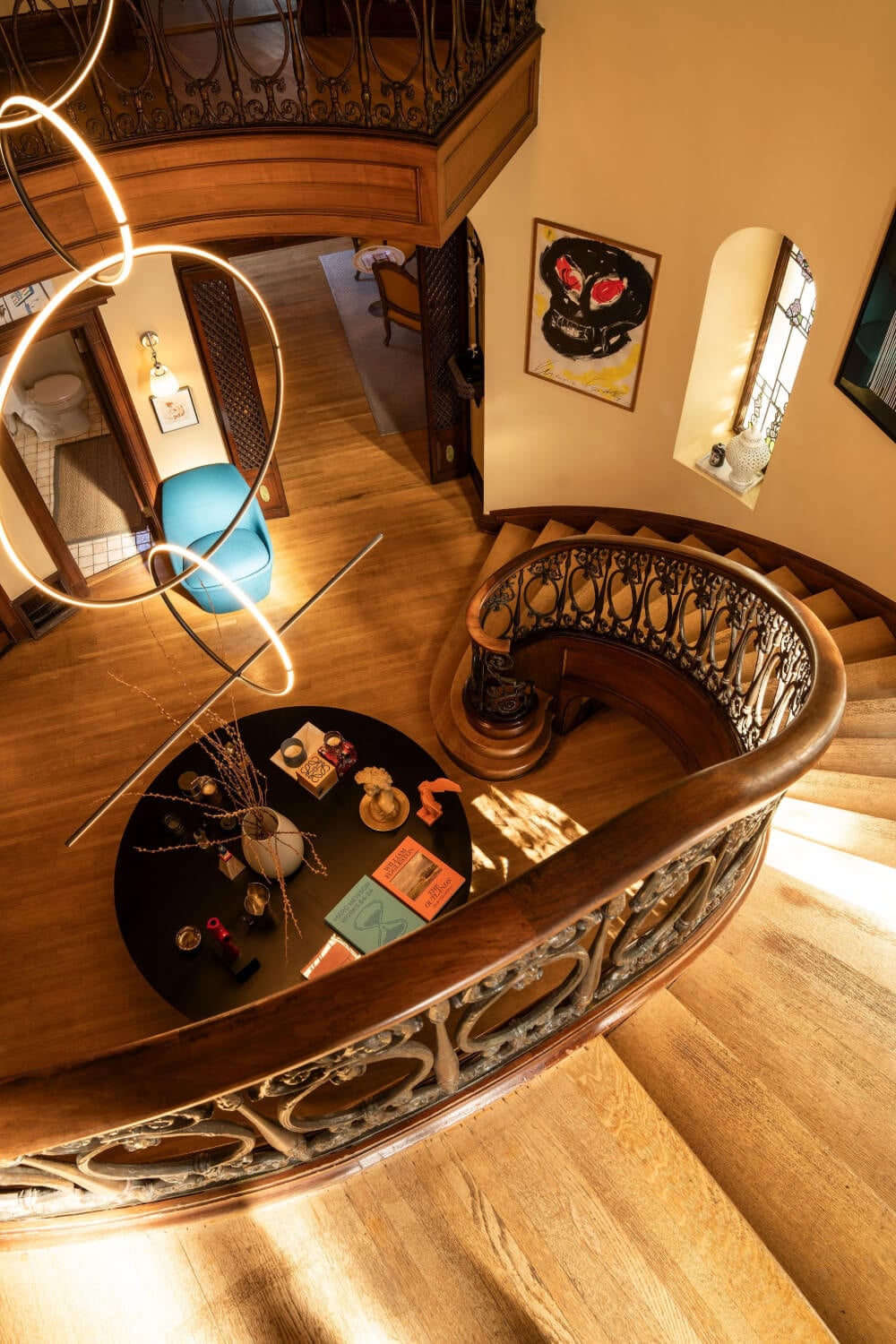 A Grand Entry Foyer with a Painted Ceiling in a Mediterranean-Style LA Home 17 1920s-Mediterranean Revival-villa-los-angeles