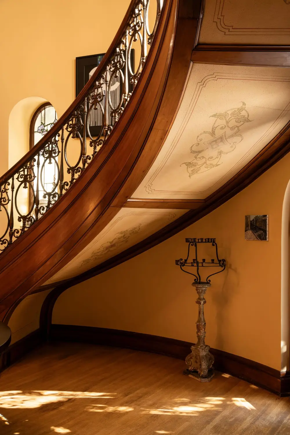 A Grand Entry Foyer with a Painted Ceiling in a Mediterranean-Style LA Home 3 1920s-Mediterranean Revival-villa-los-angeles