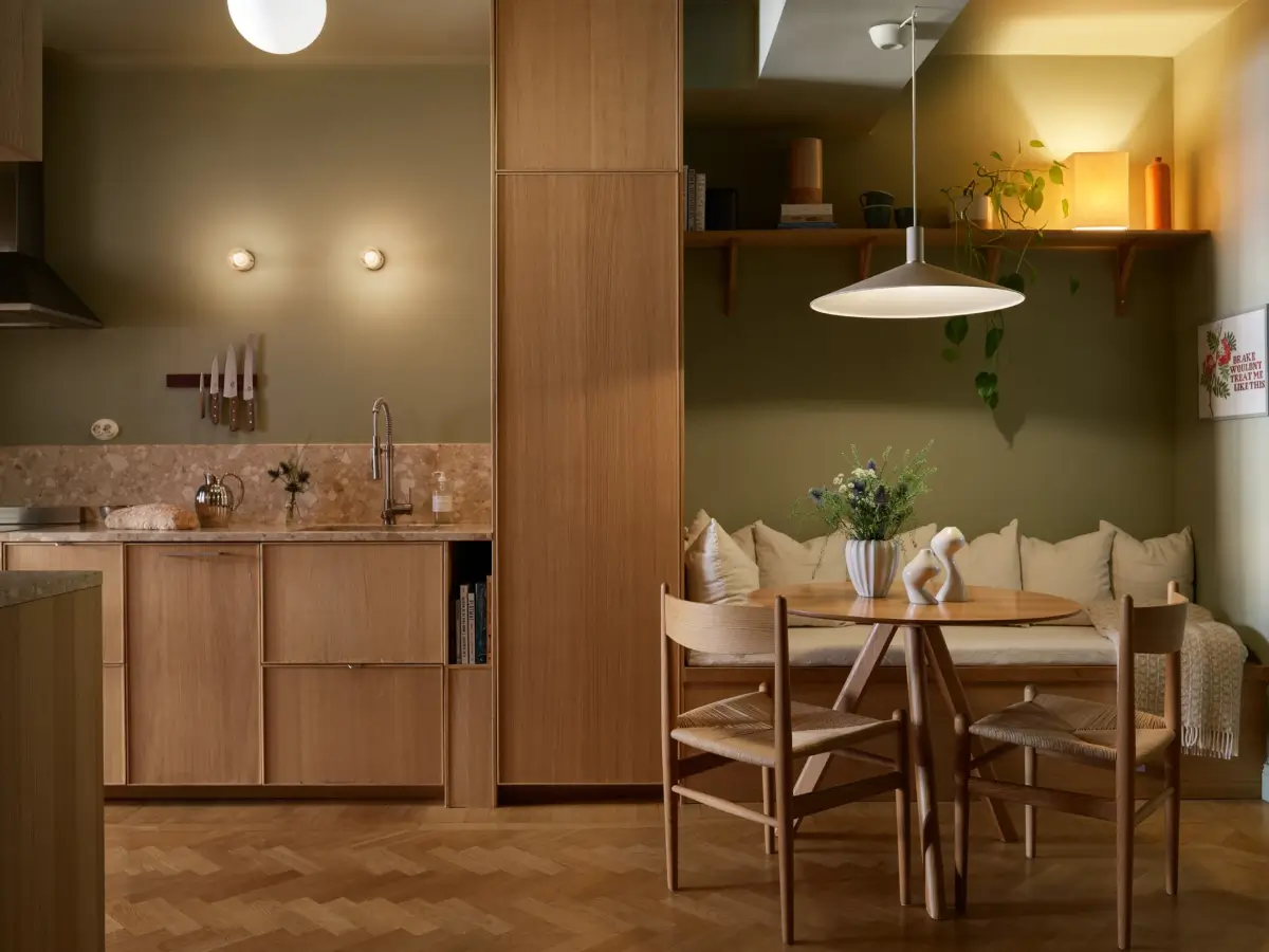 An Oak and Green Kitchen is the Heart of This Stockholm Apartment 1 renovated-stockholm-apartment-central-oak-kitchen-nordroom