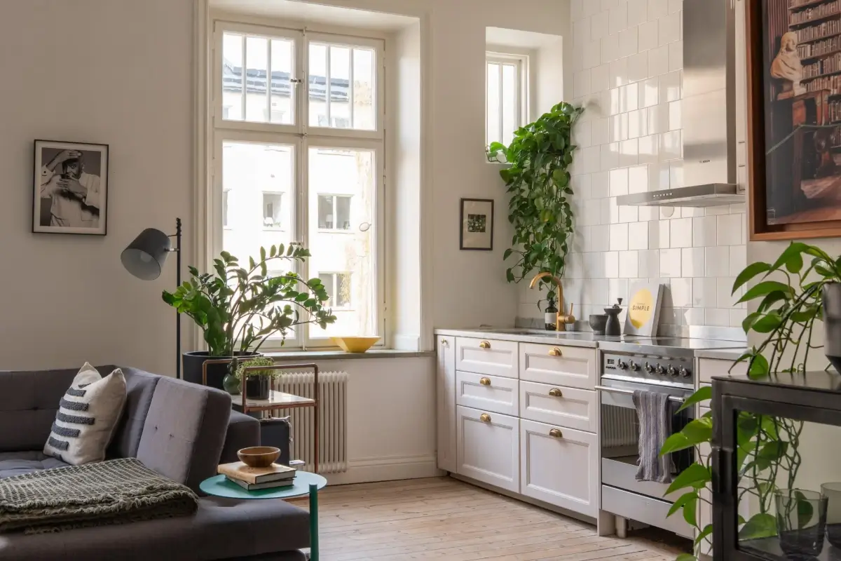 A Social Living Space and an Exposed Brick Wall in a Stockholm Apartment 11 classic-turn-of-the-century-stockholm-apartment-nordroom