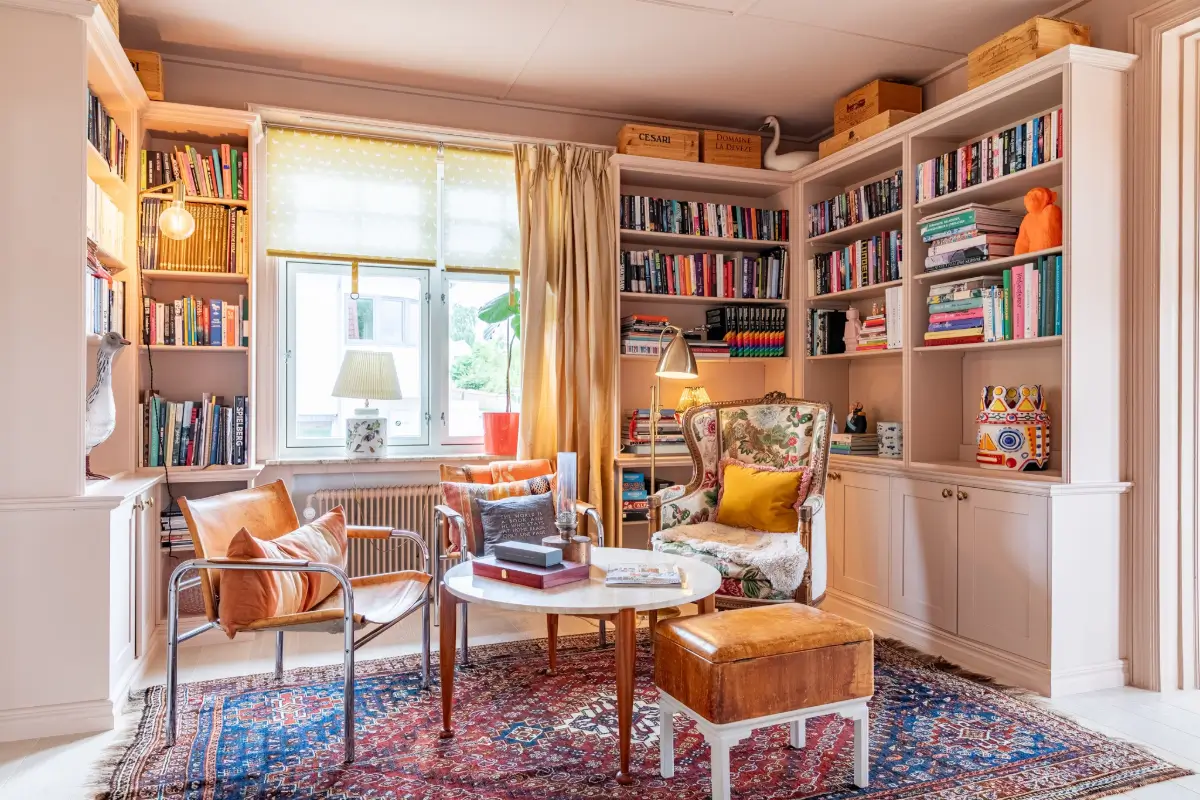 Antiques, Josef Frank Patterns, and Colorful Art in a Light Swedish Villa 3 colorful-home-west-coast-sweden-nordroom