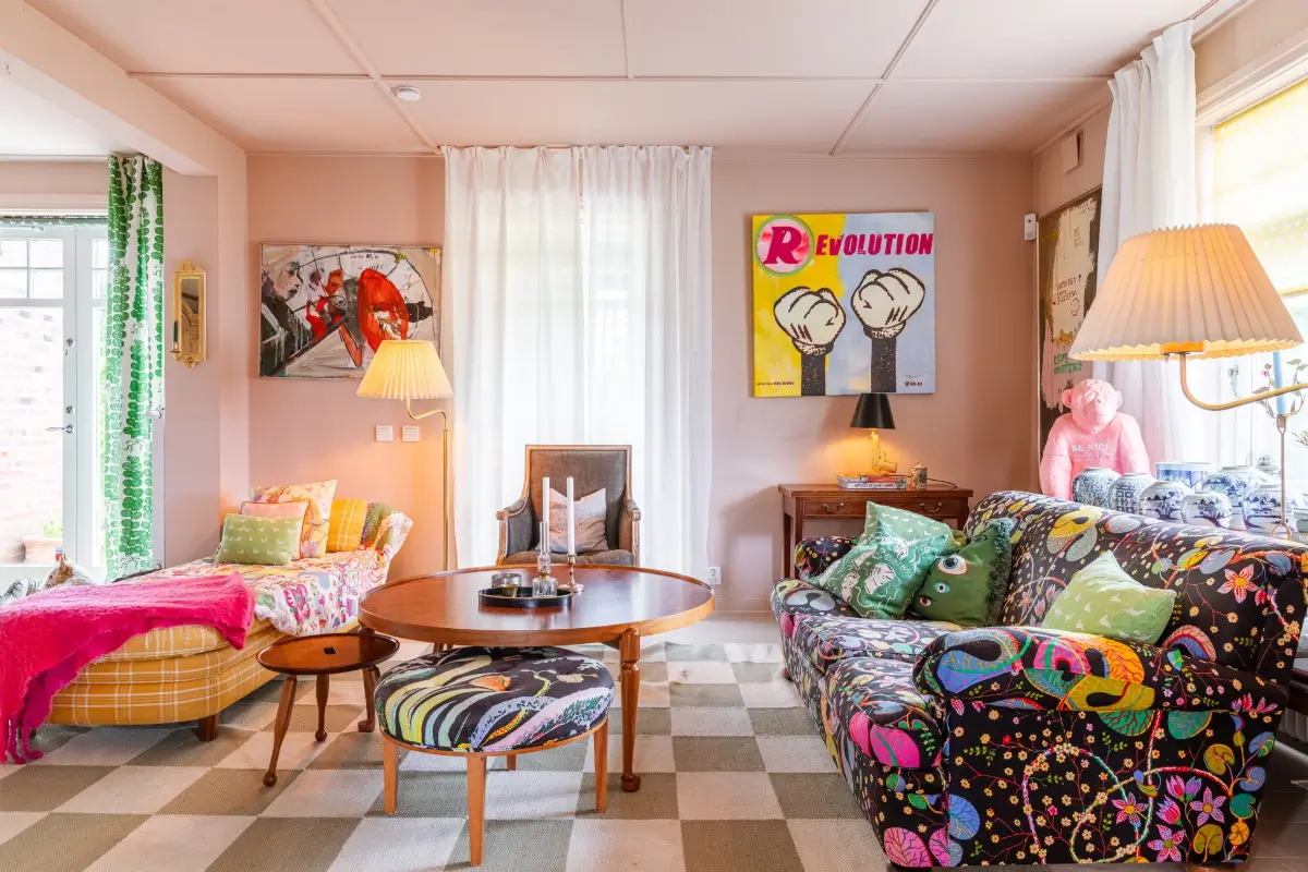 Antiques, Josef Frank Patterns, and Colorful Art in a Light Swedish Villa 8 colorful-home-west-coast-sweden-nordroom