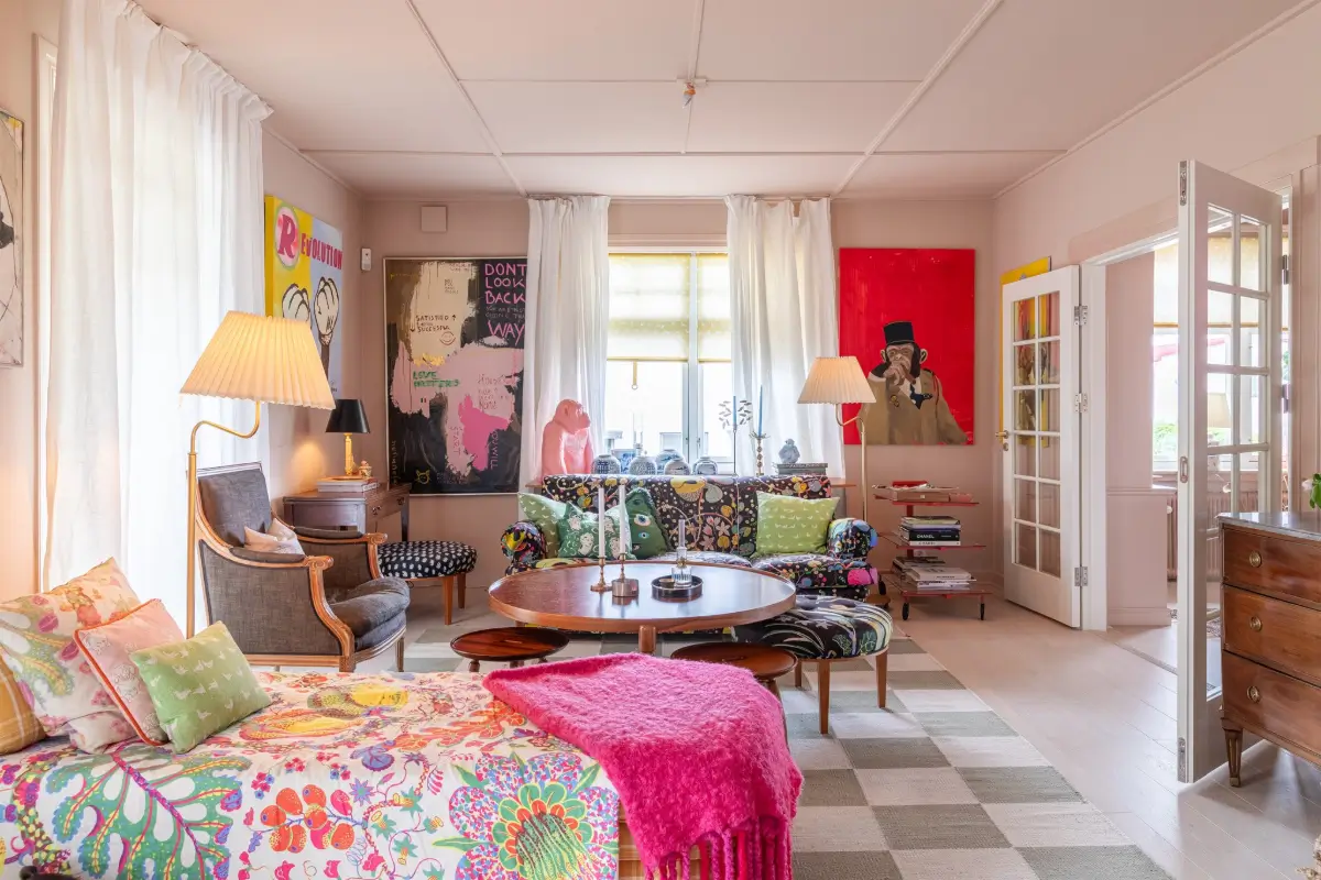 Antiques, Josef Frank Patterns, and Colorful Art in a Light Swedish Villa 7 colorful home west coast sweden nordroom6 Antiques, Josef Frank Patterns, and Colorful Art in a Light Swedish Villa